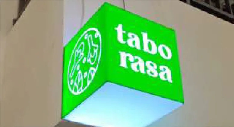 Neon box kubus gantung